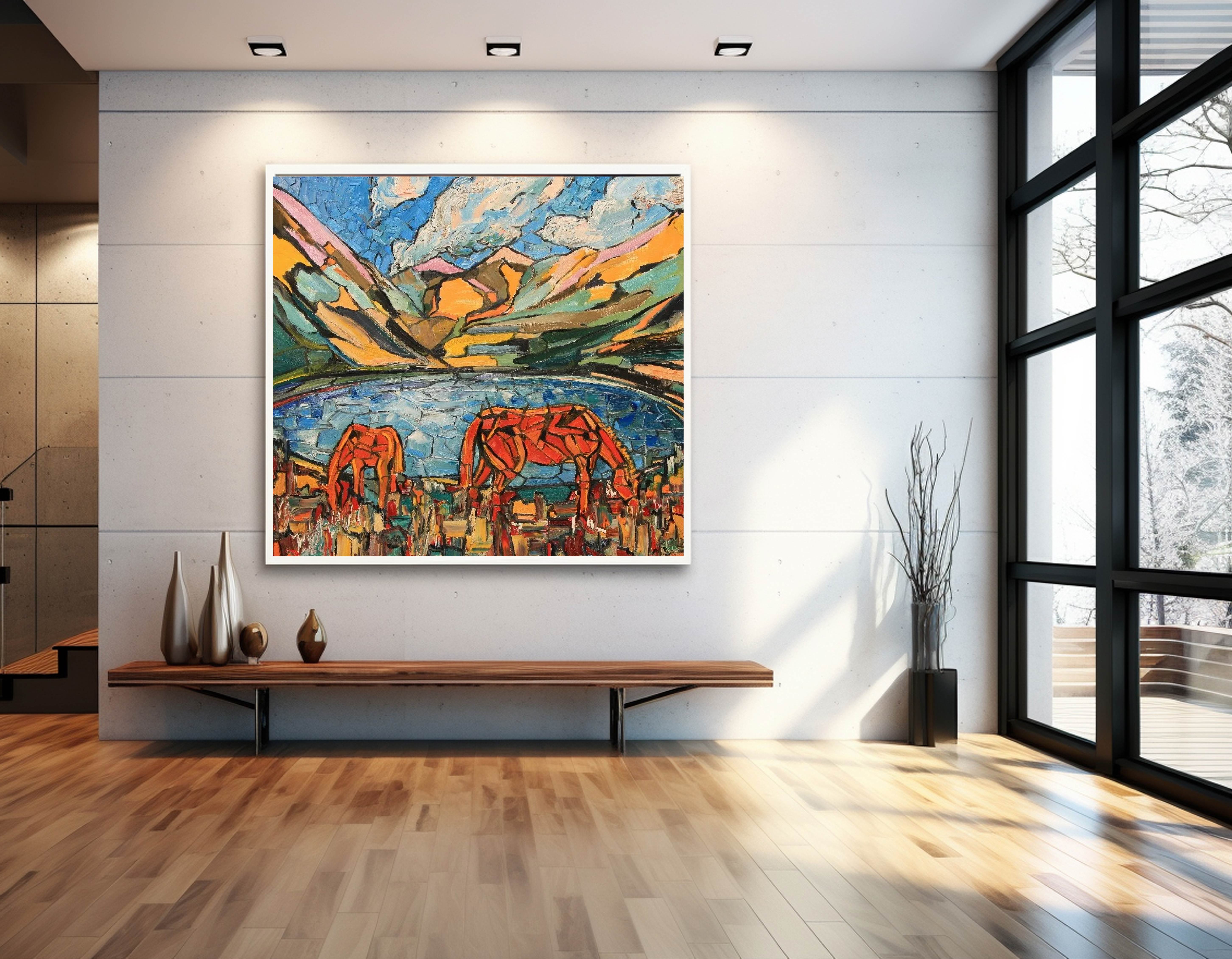 Картина&nbsp;Maxim Sokolov "Озеро" в интерьере