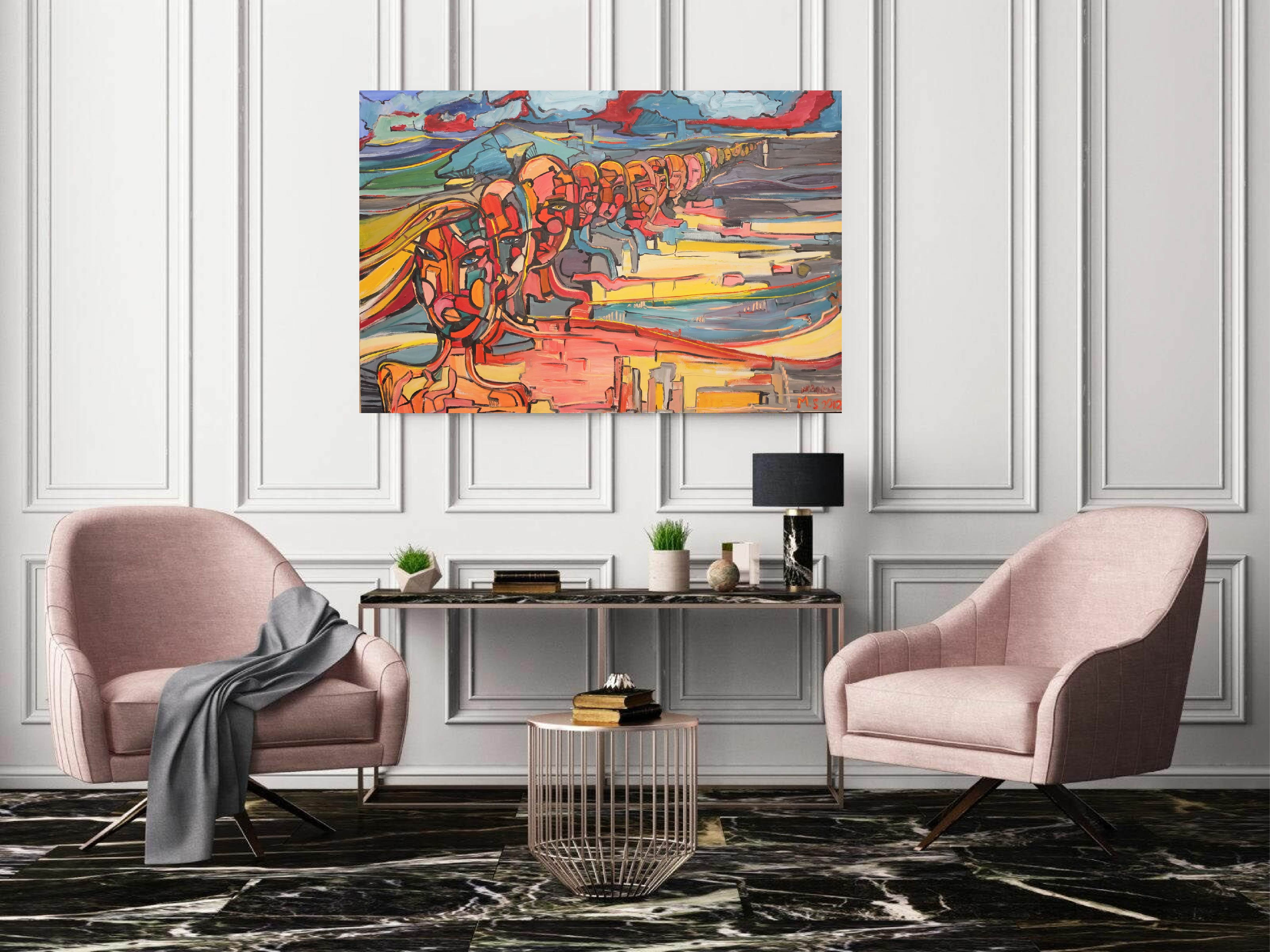 Картина Maxim Sokolov "Маски" в интерьере